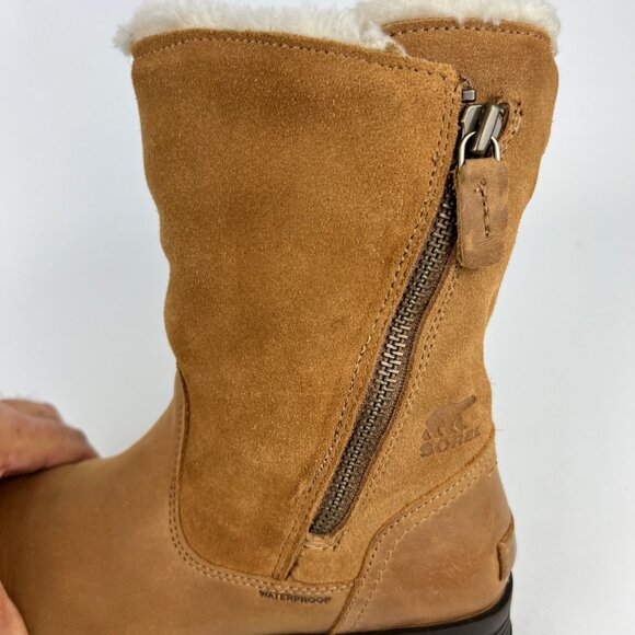 Sorel Womens Emelie Foldover Boot NL3025 Waterproof Camel Leather size 6.5 - Picture 10 of 16